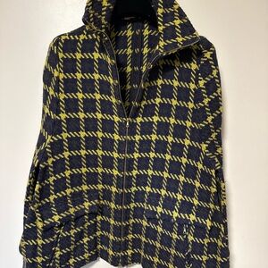 Marni Yellow and Black Checkered poncho